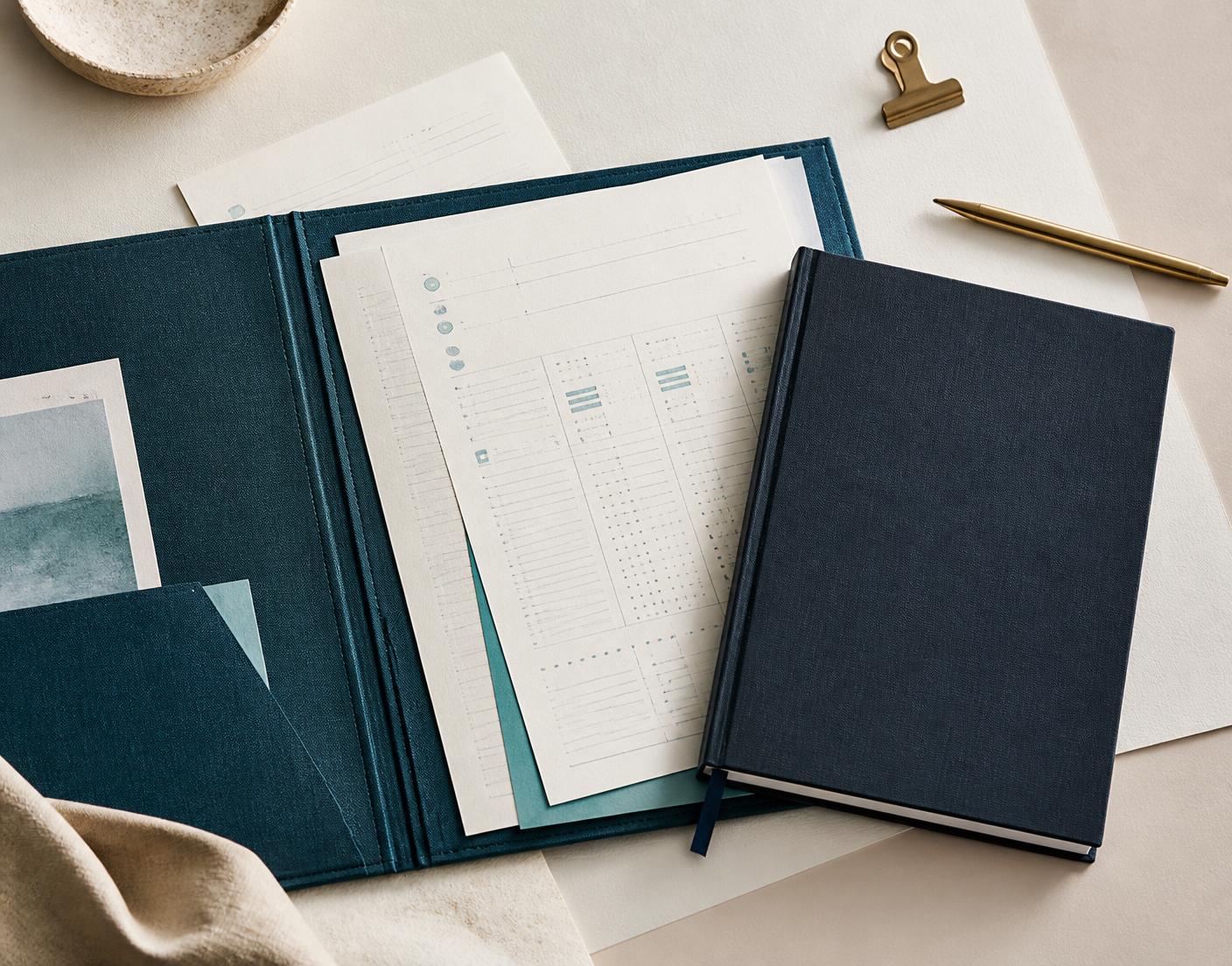 The practical worksheets, folder and workbook that reflect NineKit's working approach